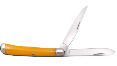 Cold Steel Trapper Pocketknife, Yellow Bone Handles 4.125'' Closed FL-TRPR-Y