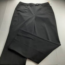 Talbots Womens Trouser Pant Size 14 Black Stretch High Rise Wide Leg Career