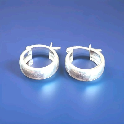 Erick's Sterling Silver 5/8 in. Wide Hoop Earrings Taxco.925