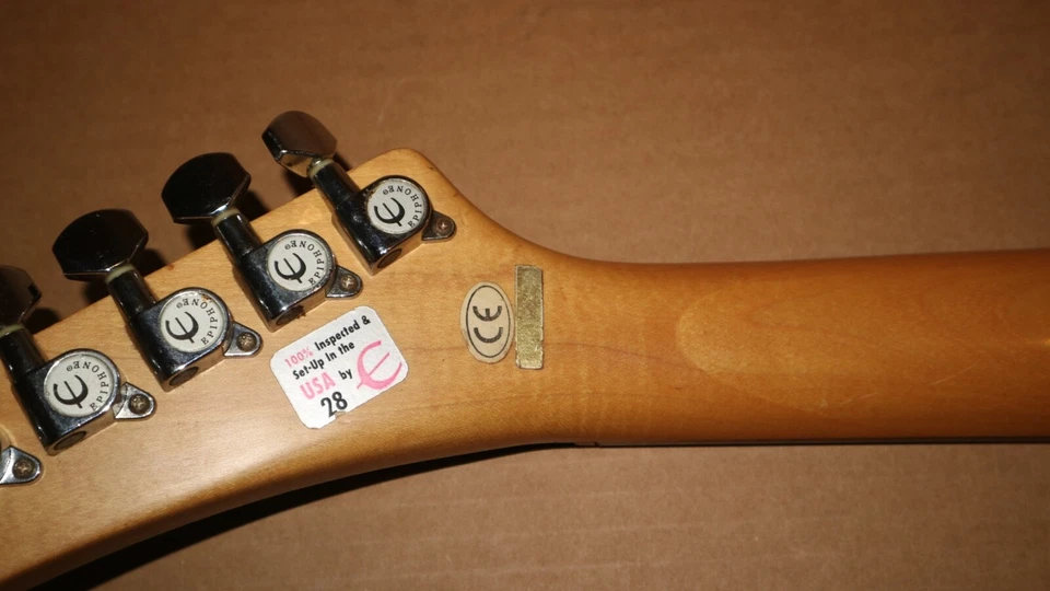 Vintage Epiphone E Series Beast Guitar Neck Banana Hockey Stick w/ Tuning keys - Image 4 of 4