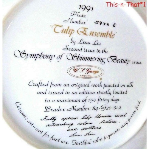 Vintage 1991 LENA LUI Symphony of Shimmering Beauty Series Plate #5972 E - Bild 4 von 4