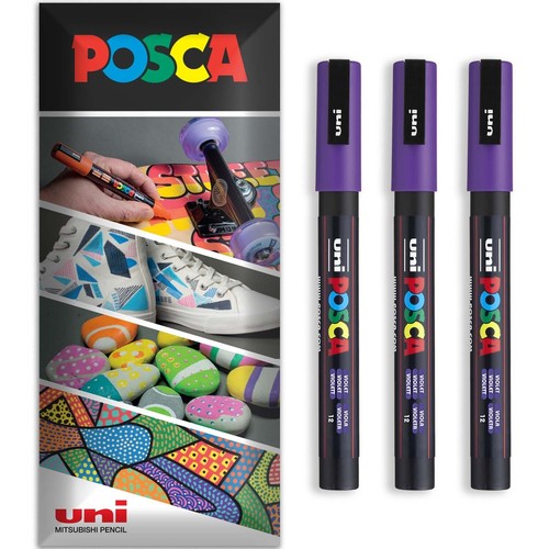 POSCA Paint Marker Pen - Water Based Permanent Multi Surface - Packs of 3 Pens - Picture 34 of 62