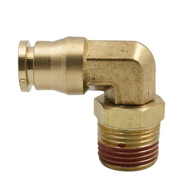 DOT Brass Push in Fitting, Air Brake 90 Degree Swivel Male Elbow, 1/4'' Tube O...