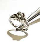 14k white gold .1.06ct princess diamond engagement ring 6.7g vintage illusion — photo 6