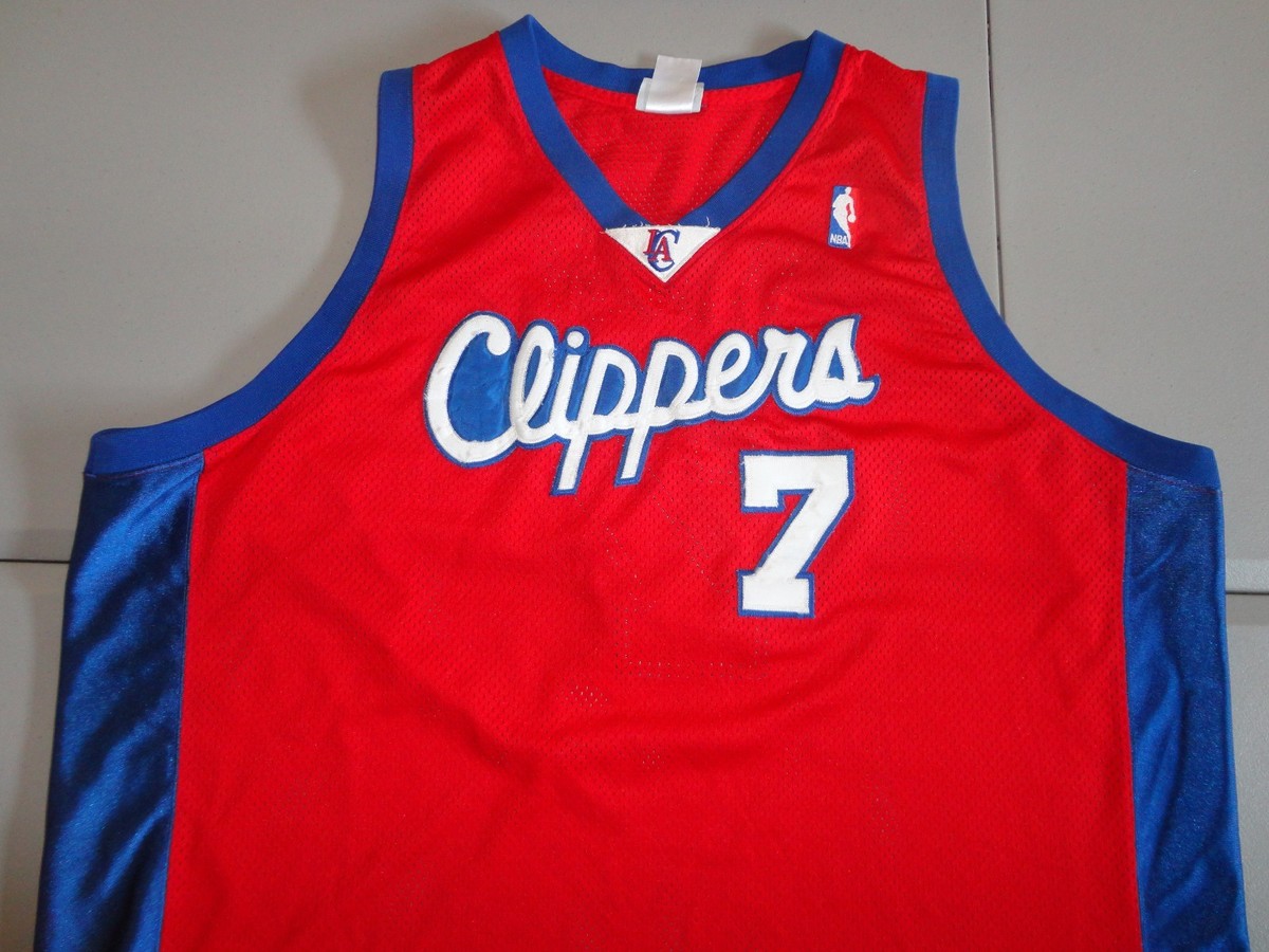 美品 Reebok NBA LA CLIPPERS 7 ODOM Jersey Lamar Odom #7 LA Clippers Reebok Jersey Red Blue Mens Size