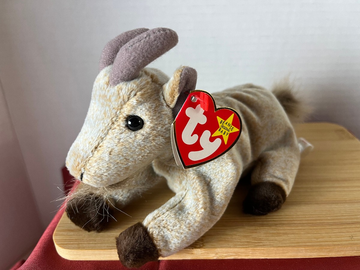 GOATEE the Billy Goat TY Beanie Babies RETIRED MWMT Plush Stuffed