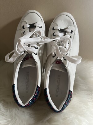 COACH SHOES WOMEN PORTER LEATHER SNEAKER SHOE Size 7.5 White | eBay
