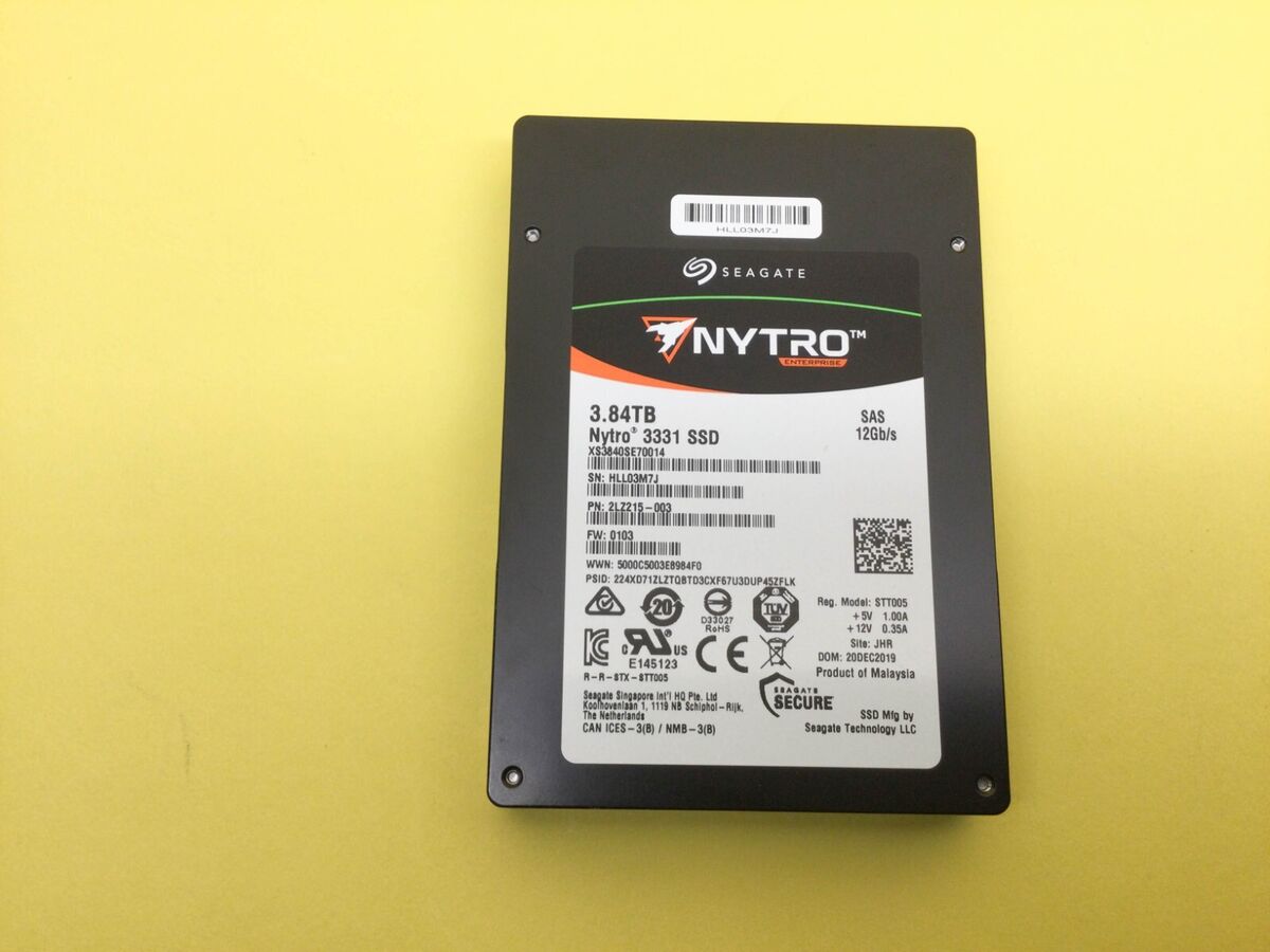 Seagate Nytro 3331 3.84TB SAS 12Gb/s 2.5in ENT SSD Seagate Nytro 3331 3.84TB SAS 12Gb/s 2.5in ENT SSD