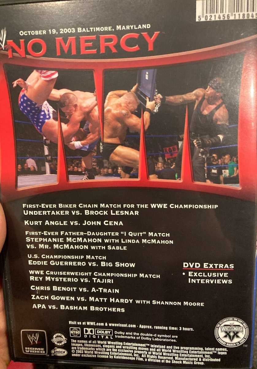 WWE No Mercy 2003 region 4 DVD (pro wrestling / Brock Lesnar