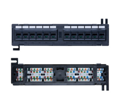 Cat5e UTP Patch Panel 12 Ports 110Type RJ45 LAN Ethernet Network Rack Wall Mount