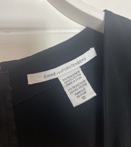 Diane von Fürstenberg schwarz Bodycon wackelig roségold Reißverschluss hinten Midi-Kleid 10 38 - Bild 5 von 5
