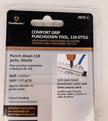 Brand New Southwire PDTC-1 Comfort Grip Punch Tool 110 Style Sealed Ponchadora - Afbeelding 5 van 5