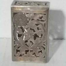 Vtg. Guadalajara Mexico Mayan Calendar Sterling Silver Cigarette Box Holder