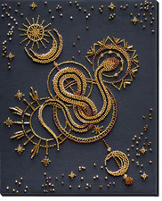 DIY Bead Embroidery Needlepoint Kit "Golden talisman" Stitching Handmade