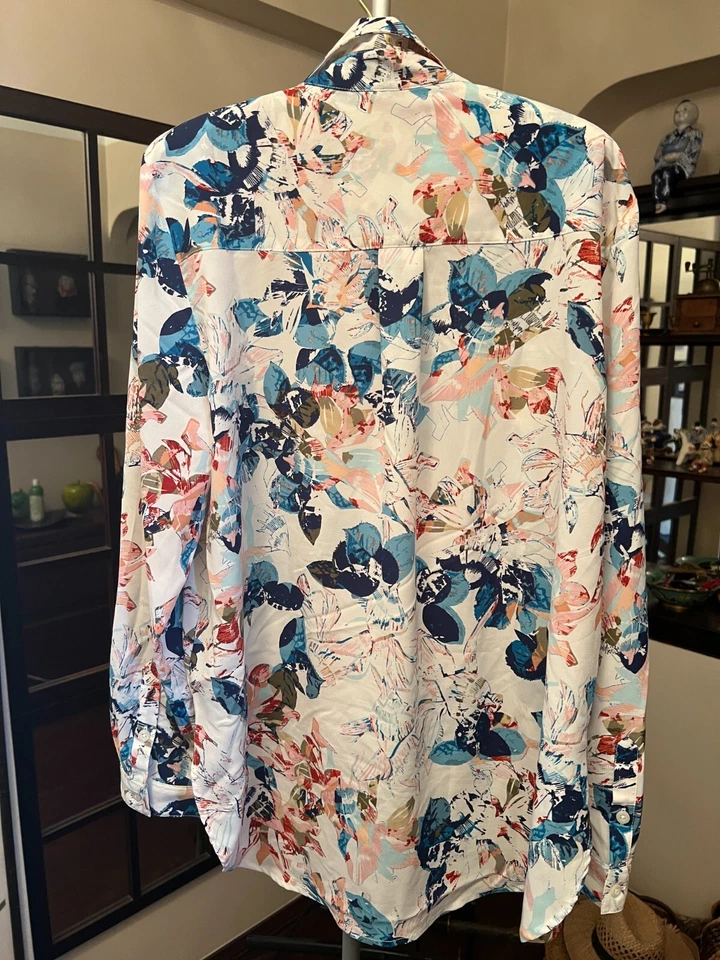 Attention Woman's Blouse XL Print Long Sleeve Button Up Business Work Casual - Image 2 of 4