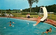 Postcard Hide-a-Way Campsites Swimming Pool, Central Bridge, New York