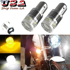2pcs 1157 White Amber Switchback LED Turn Signal Light Bulb For Motorcycle