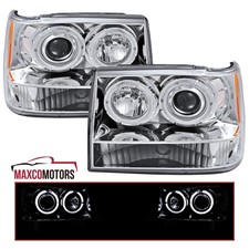 Fits 1993-1996 Jeep Grand Cherokee Led Halo Projector Headlights Headlamps Lr