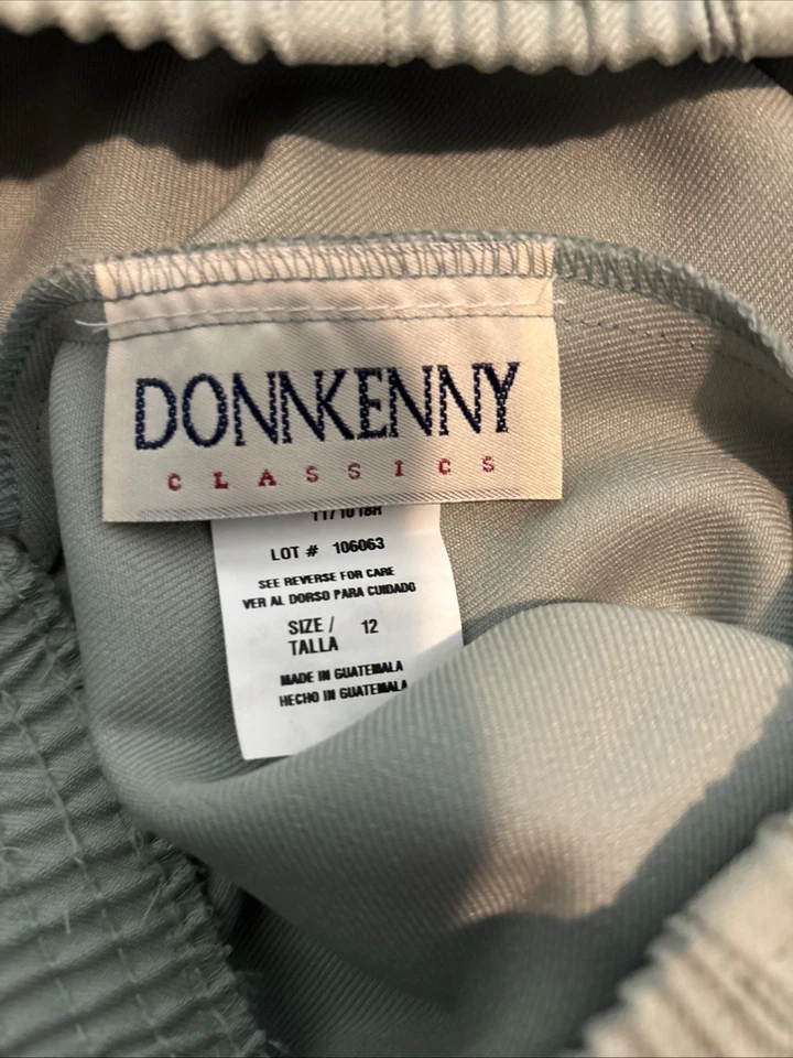 NUEVO CON ETIQUETAS PANTALONES DONNKENNY MUJER TALLA 12 Verde 2 Bolsillos Tirar de la Cintura Elástica Foto 4 de 4