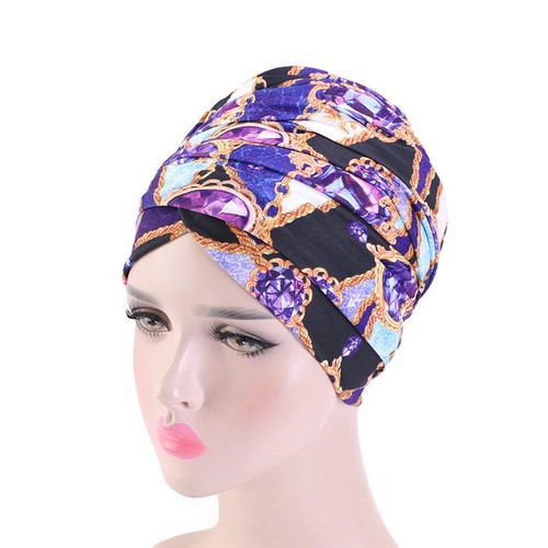 Mujeres musulmanas estirar bufanda larga turbante islámico sombrero cabeza urdimbre pelo hijab gorra árabe - Imagen 32 de 43