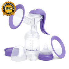 Manual Breast Pump, Hand Pump with Comfortable Flange, Includes 5Oz Baby Bottle
