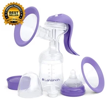 Manual Breast Pump, Hand Pump with Comfortable Flange, Includes 5Oz Baby Bottle 