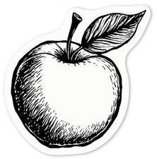 Aufkleber Sticker "Apfel mit Blatt" (DW051175)