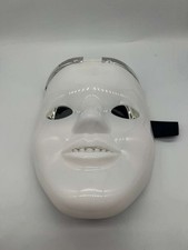 White Flip Face Skull Mask Chrome Silver Reveal Halloween Horror Costume
