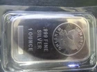 One Troy Ounce Rectangular Bar  .999 Fine 31.1g By Sunshine Mining 30x20x5mm