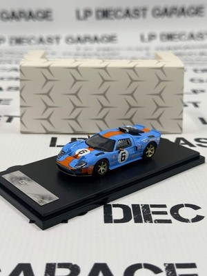 RHINO MODELS Ford GT40 Gulf Blue & Orange w/ Removable Hood 1:64 Diecast Ghost P