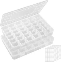 Sortierboxen 36 FäCher Durchsichtige Aufbewahrungsboxen Kunststoff 26Cm 2Er