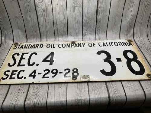 Vintage Standard Oil Company Of California Porcelain Sign 3-8