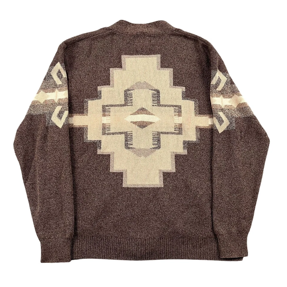 Cárdigan Suéter Pendleton Azteca Para Hombre Pequeño Occidental 100% Algodón Beige Foto 2 de 4