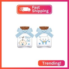 Eaasty 2 Piece Baby Keepsake Box Glass Baby First Teeth Curl Haircut Keepsake Ho