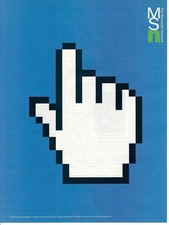 1996 MSN Microsoft Network Hand Clicker Internet Tech Vintage Print Ad/Poster