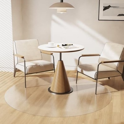 Clear Plastic Floor Mat for Under Dining Table, 4ft Round No Slip Waterproof
