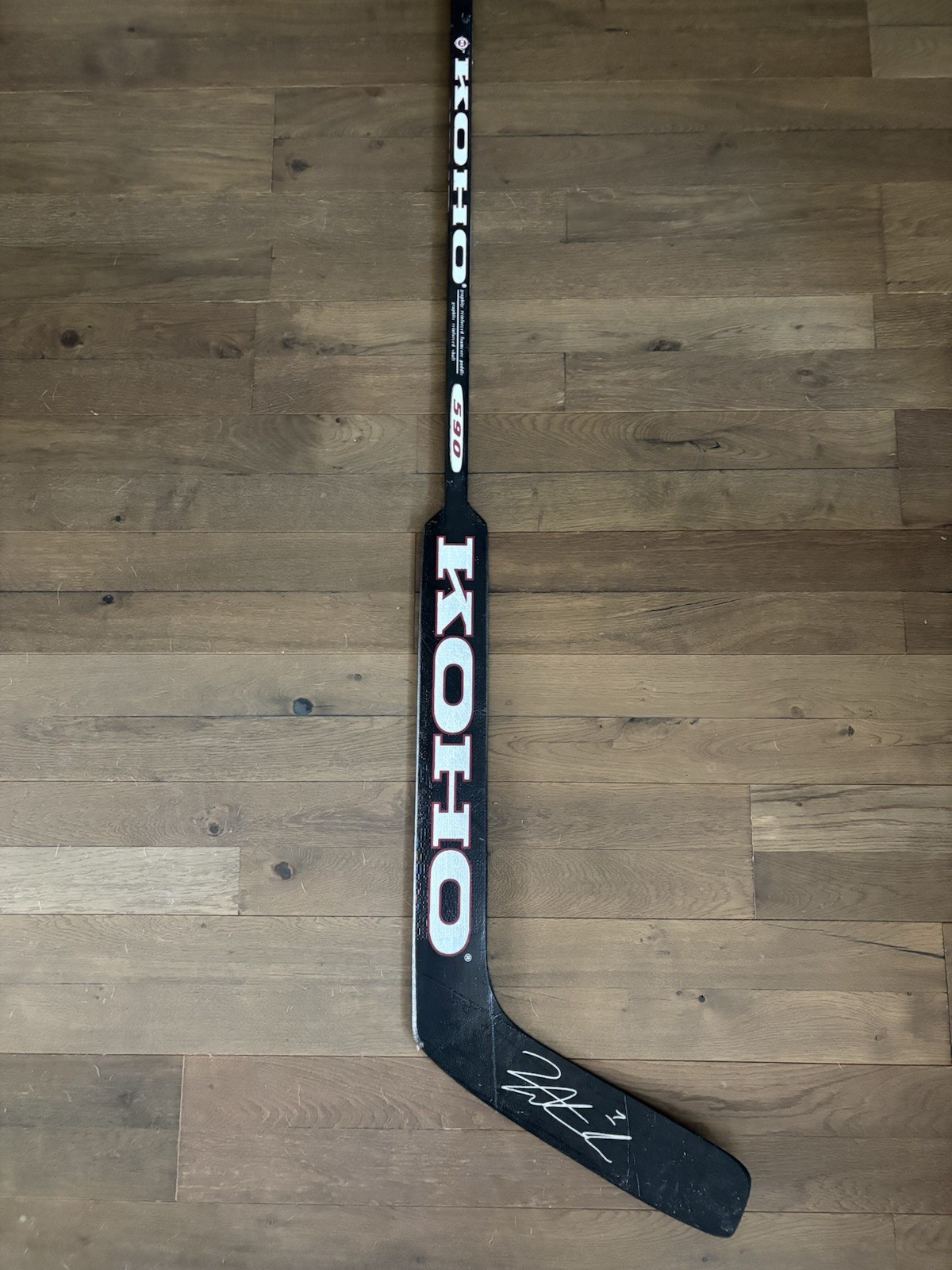 David Abeshire Autographed Signed Hockey Goalie Stick. NHL Colorado Avalanche.