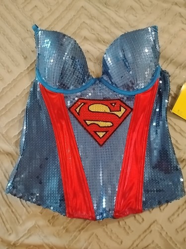 DC Comics Ladies Bustier Corset Bra Costume Super Girl Size Small NWT