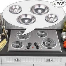 Universal Fit Most Range Stove Chrome Drip Pans Burner Bowls Set 2/ 6" 2/ 8" USA