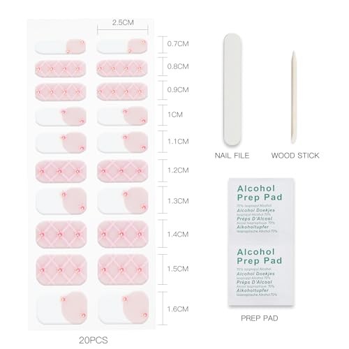 Gel Adesivi Unghie Semi Curato Gel Strisce Unghie Punta Francese Bianco Rosa Fiore - Foto 3 di 7