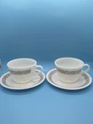 Vintage Pyrex Corningware Corelle Woodland Brown Tea Cups Saucers Set Of 2