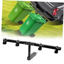 Trash Can Hauler for Double Can, Adjustable Wheeled Garbage Trash Can Hitch, 