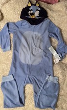 Kids BLUEY Hooded 1 pc Pajamas Sleeper Unionsuit Size 8/10 NWT