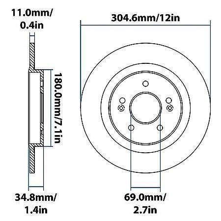 Rotor de freno Carquest Premium YH665979P (modelos 20-25 Hyundai, Kia) Foto 4 de 4