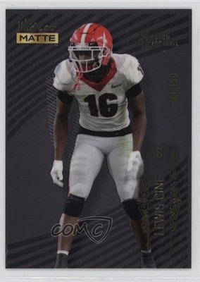 2022 MATTE Touch Football Black Horizontal Stripes /150 Lewis Cine Rookie RC 0q3