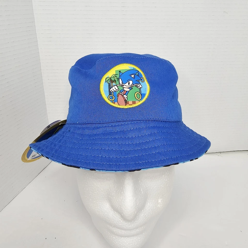 Nuevo Sonic The Hedgehog Reversible Cubo Sombrero para el Sol Niños Jóvenes Talla Única Azul con Etiqueta Foto 2 de 4