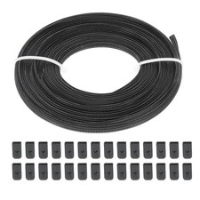 10 Yard 5mm Wide Polyester Low Density Corset Boning with 40 Pcs End Cap,Black