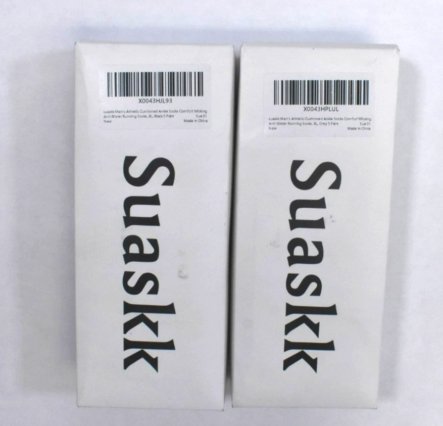 Suaskk Mens Athletic Cushioned Ankle Socks Wicking Anti Blister 10 Packs Size XL
