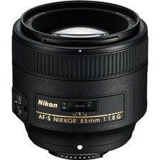 Nikon AF-S Nikkor 85mm f/1.8G Medium Telephoto Portrait Lens - Black