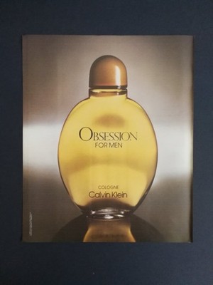 Calvin Klein Obsession For Men Vintage Print Advertisement 1992 Full Page Ad